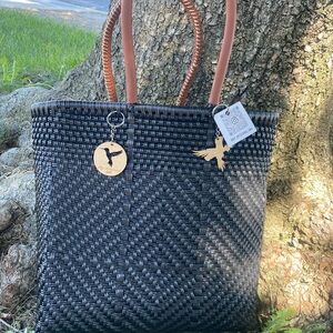 Black Woven Tote Bag